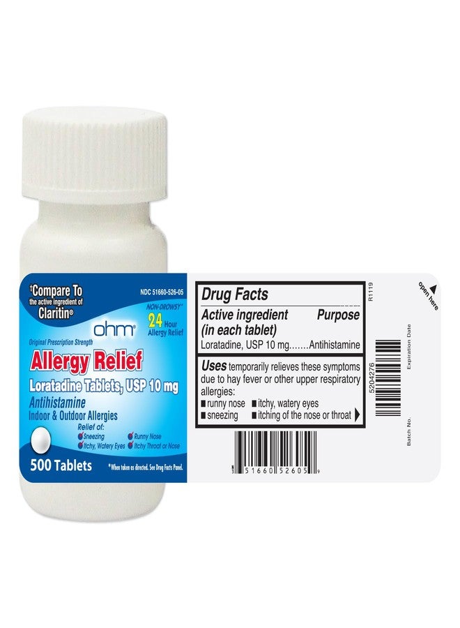 Ohm Loratadine 10mg Tablets 500ct - Image 2